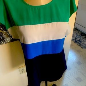 Vince Camuto color block top blouse 8 petite